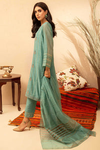 Stitched 3 Piece Khaddi Net Embroidered Suit
