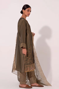 Stitched 3 Piece Organza Embroidered Suit
