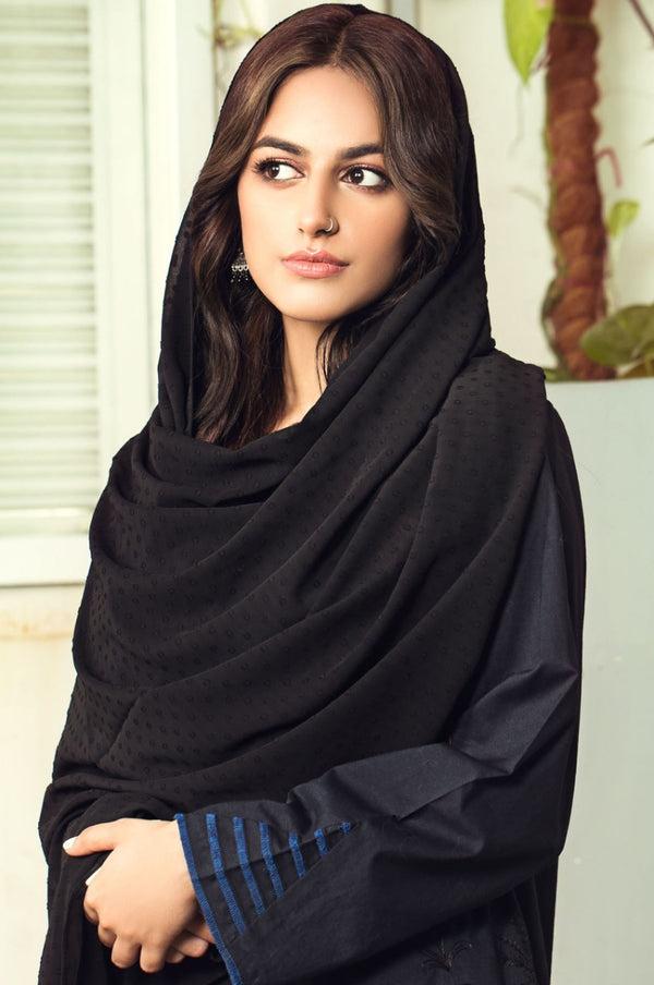 Chiffon Embossed Solid - Black