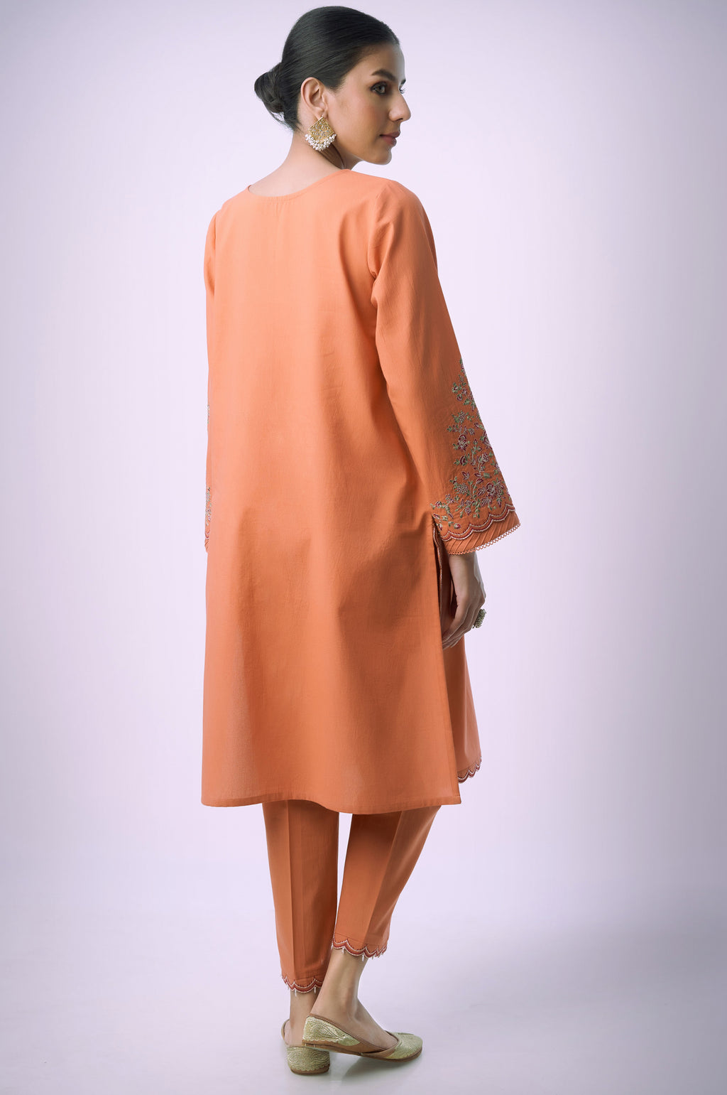 Stitched 2 Piece Embroidered Cambric Suit