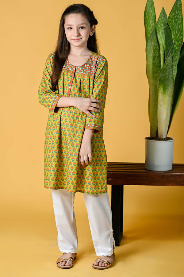1 Piece Embellished Shirt - Khaddar
