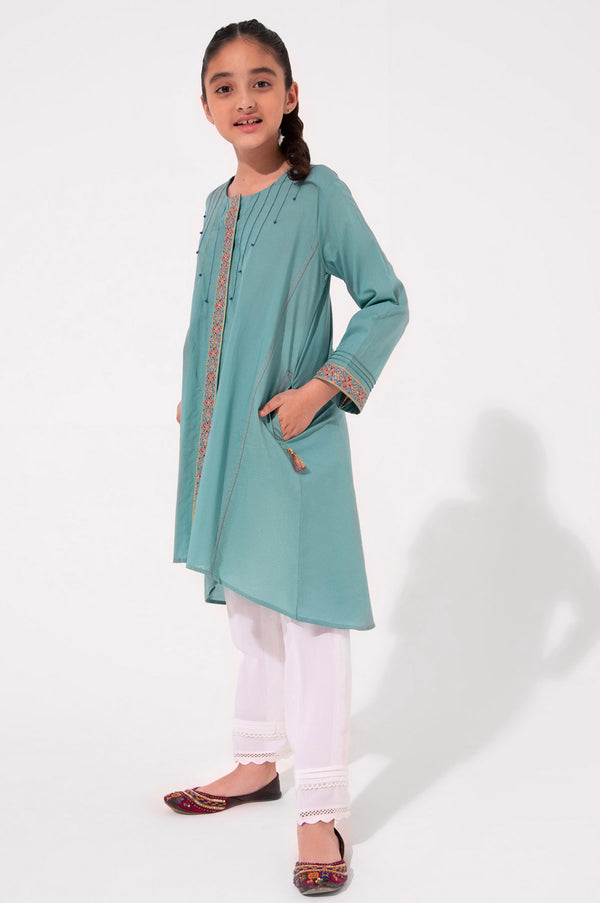 Stitched 1 Piece Embroidered Cambric Shirt