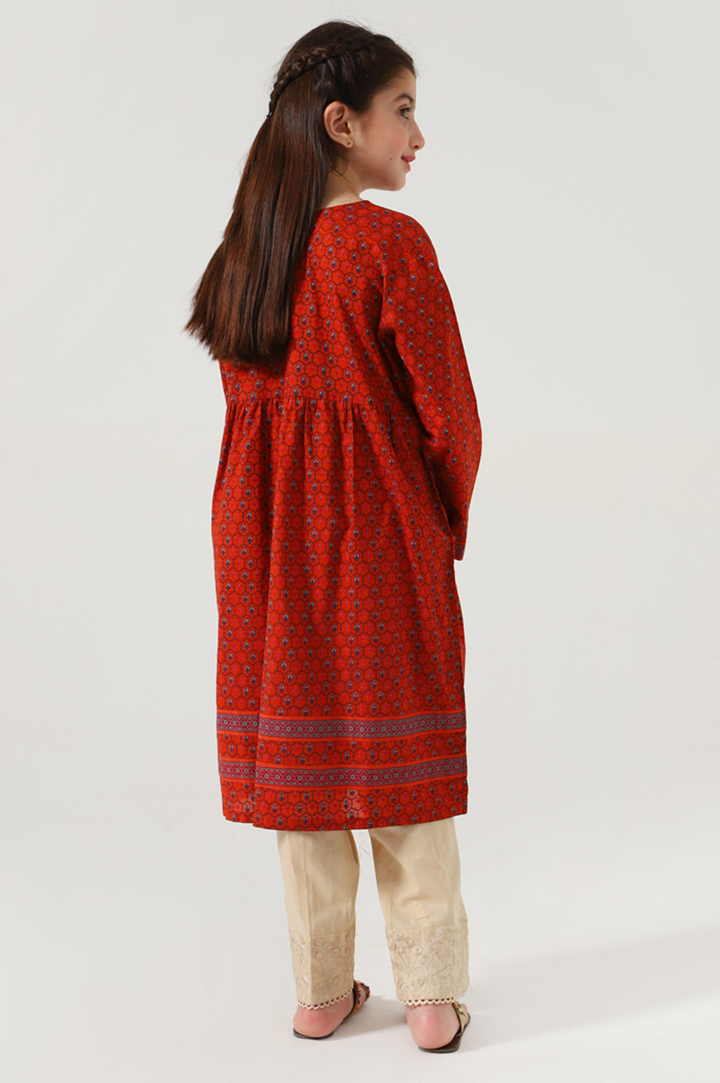 Stitched 1 Piece Screen Print  Cambric Top