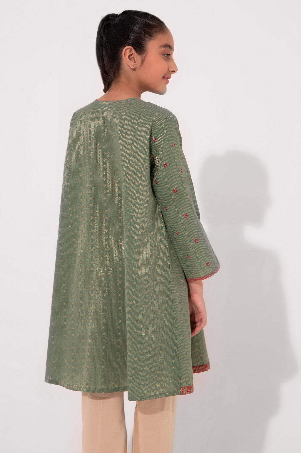 Stitched 1 Piece Embroidered Jacquard Shirt