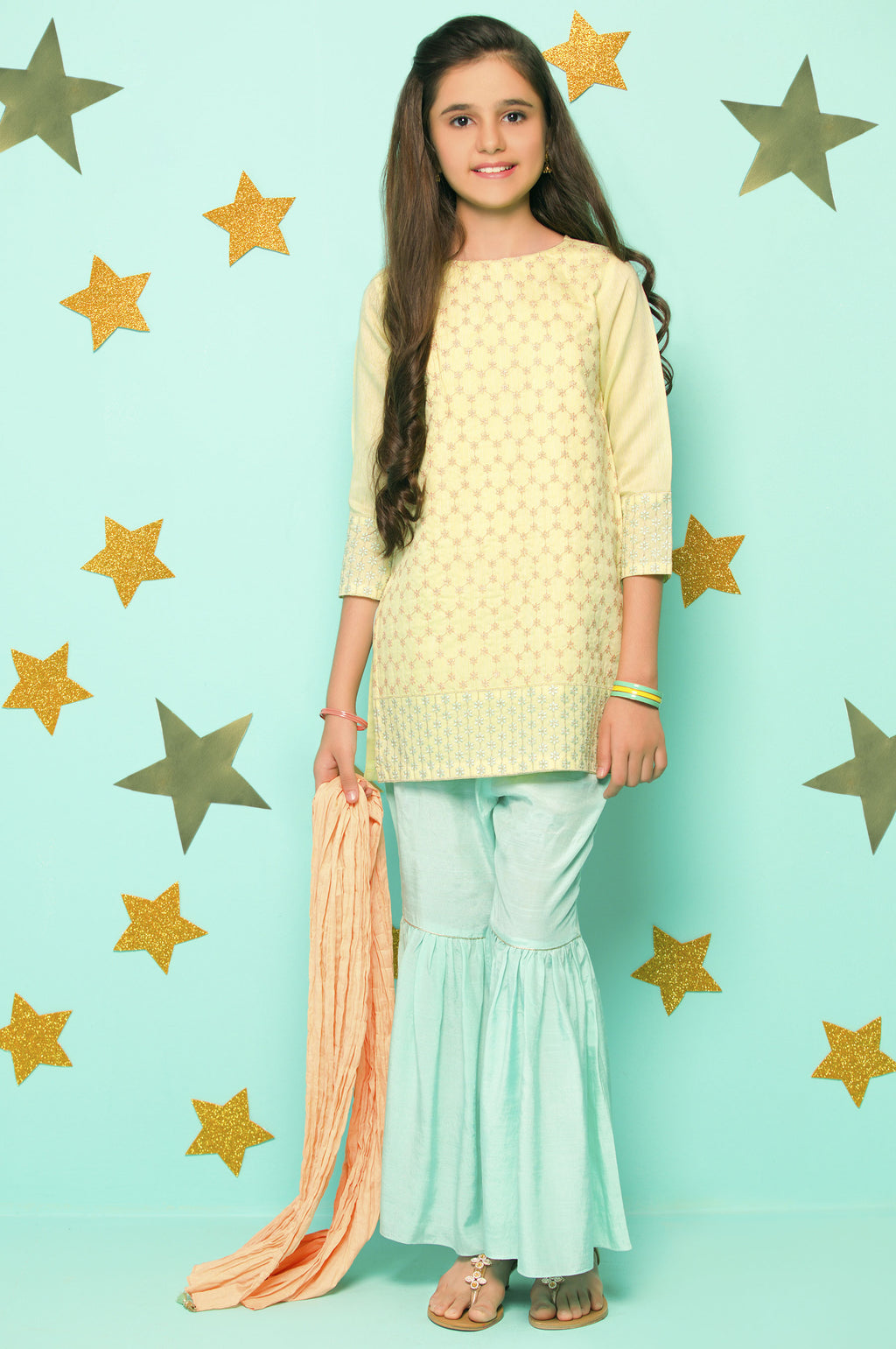 3 Piece Embroidered Suit-Cotton Staple