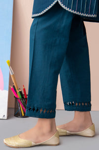 Embellished Khaddar Junior Pant - Moroccan Blue