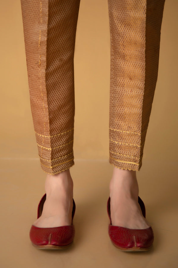 Embellished Jamawar Ciggarette Pant