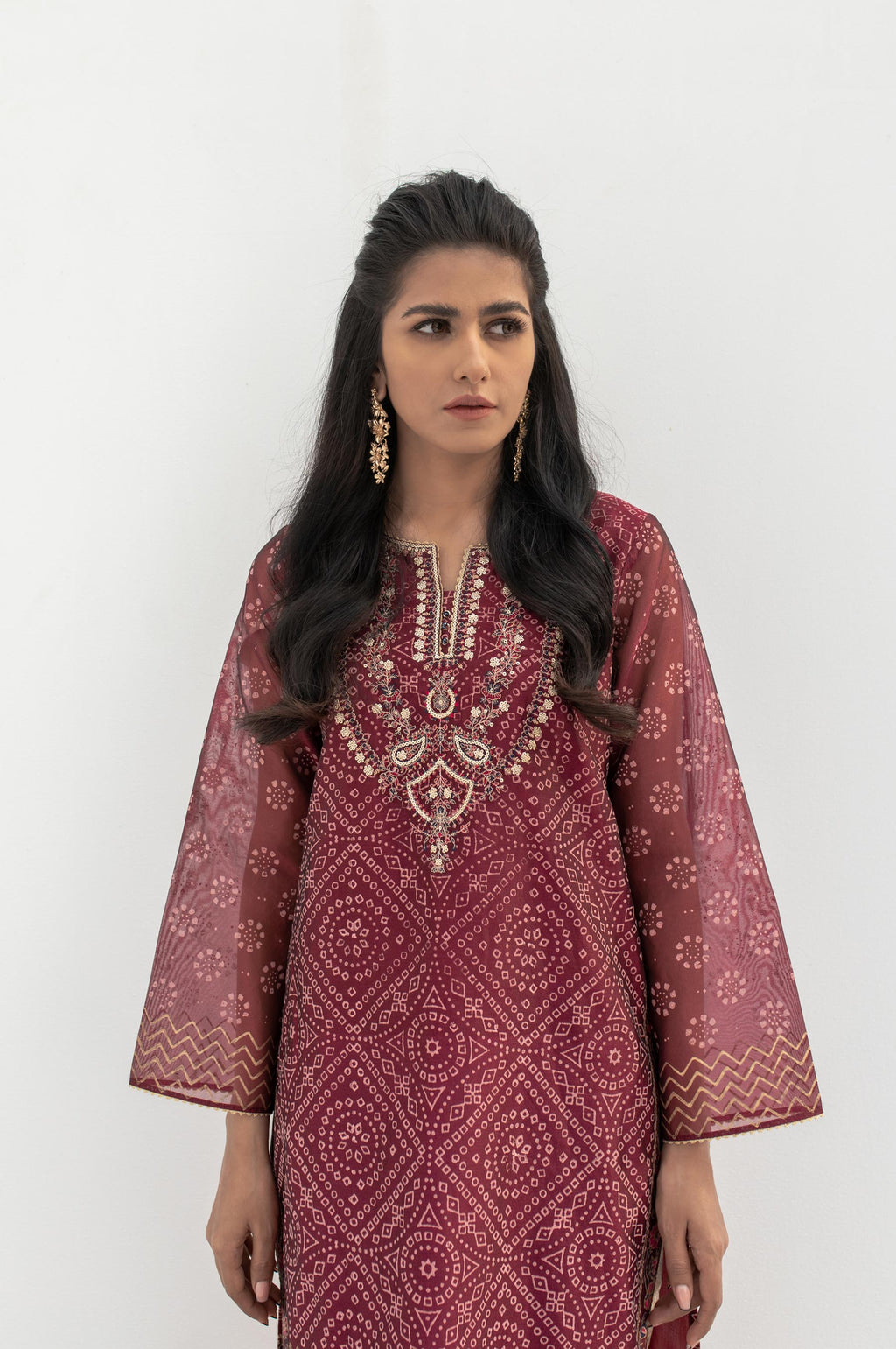 Stitched 1 Piece Block Print + Embroidered Shirt